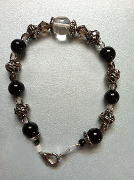 obsidian smoky quartz bracelet