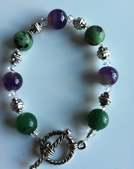 Amethyst Green aventurine zoiste bracelet