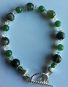 gn aventurine moss agate bracelet
